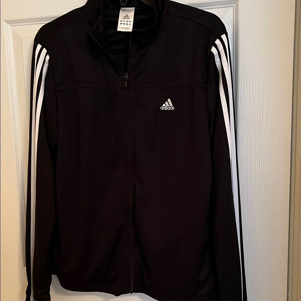 Adidas Black Jacket with White Accents